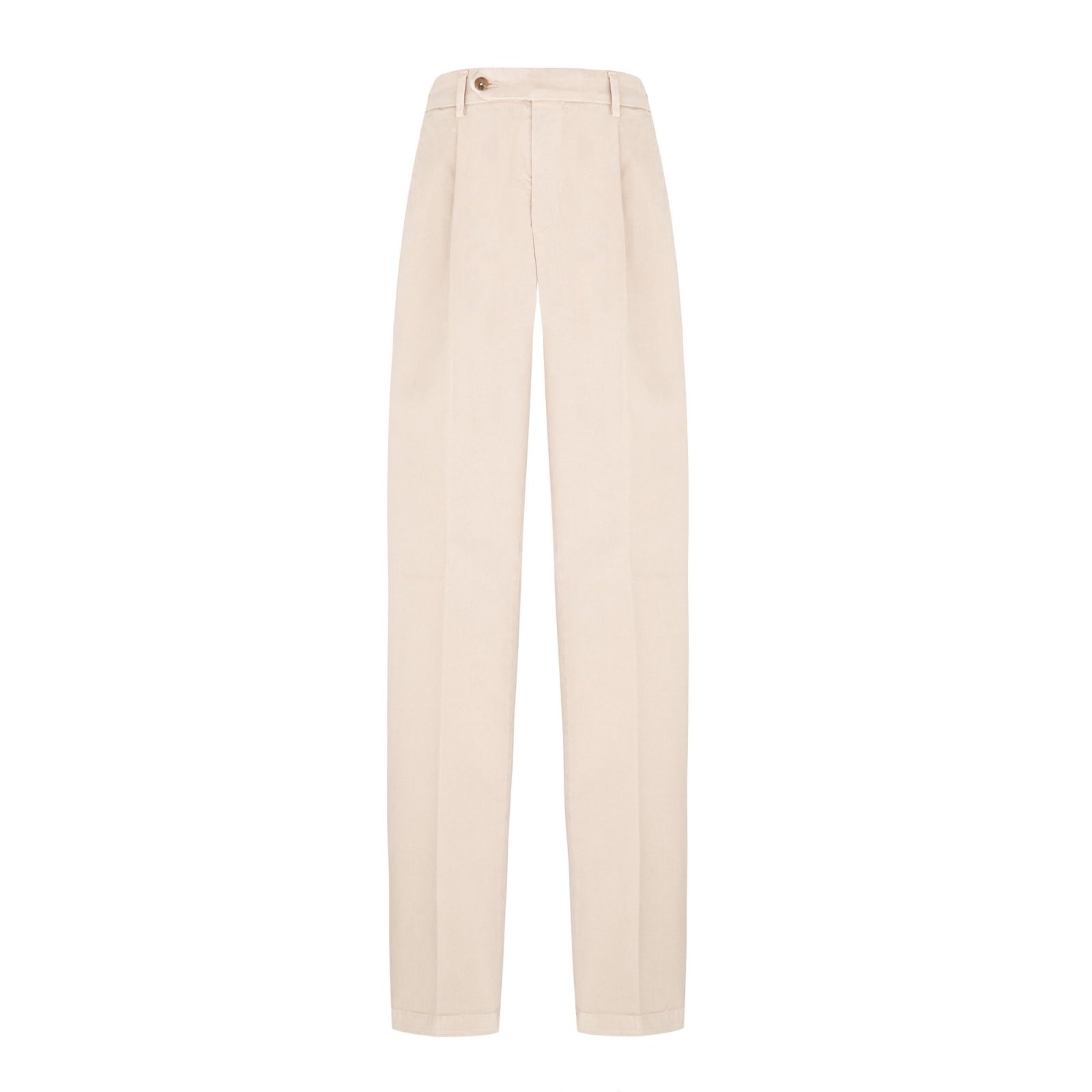 Pantalone pinces gabardina di cotone stretch 44 / BEIGE