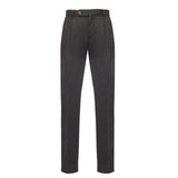 Pantalone pinces gabardina di cotone stretch 44 / MARRONE