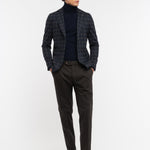 Pantalone pinces gabardina di cotone stretch 44 / MARRONE