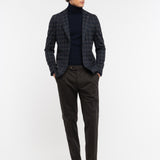 Pantalone pinces gabardina di cotone stretch 44 / MARRONE