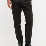 Pantalone pinces gabardina di cotone stretch 44 / MARRONE