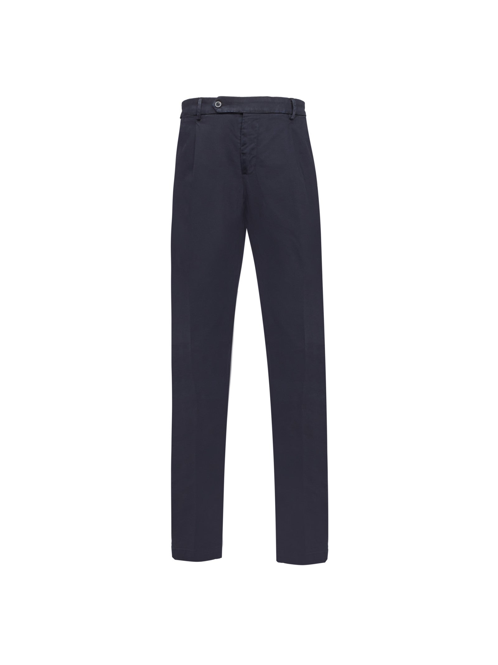 Pantalone pinces gabardina di cotone stretch 44 / BLU