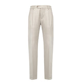 Pantalone pinces flanella di lana stretch 44 / BEIGE