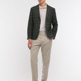Pantalone pinces flanella di lana stretch 44 / BEIGE
