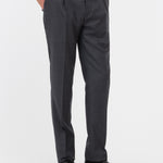 Pantalone pinces flanella di lana stretch 44 / GRIGIO