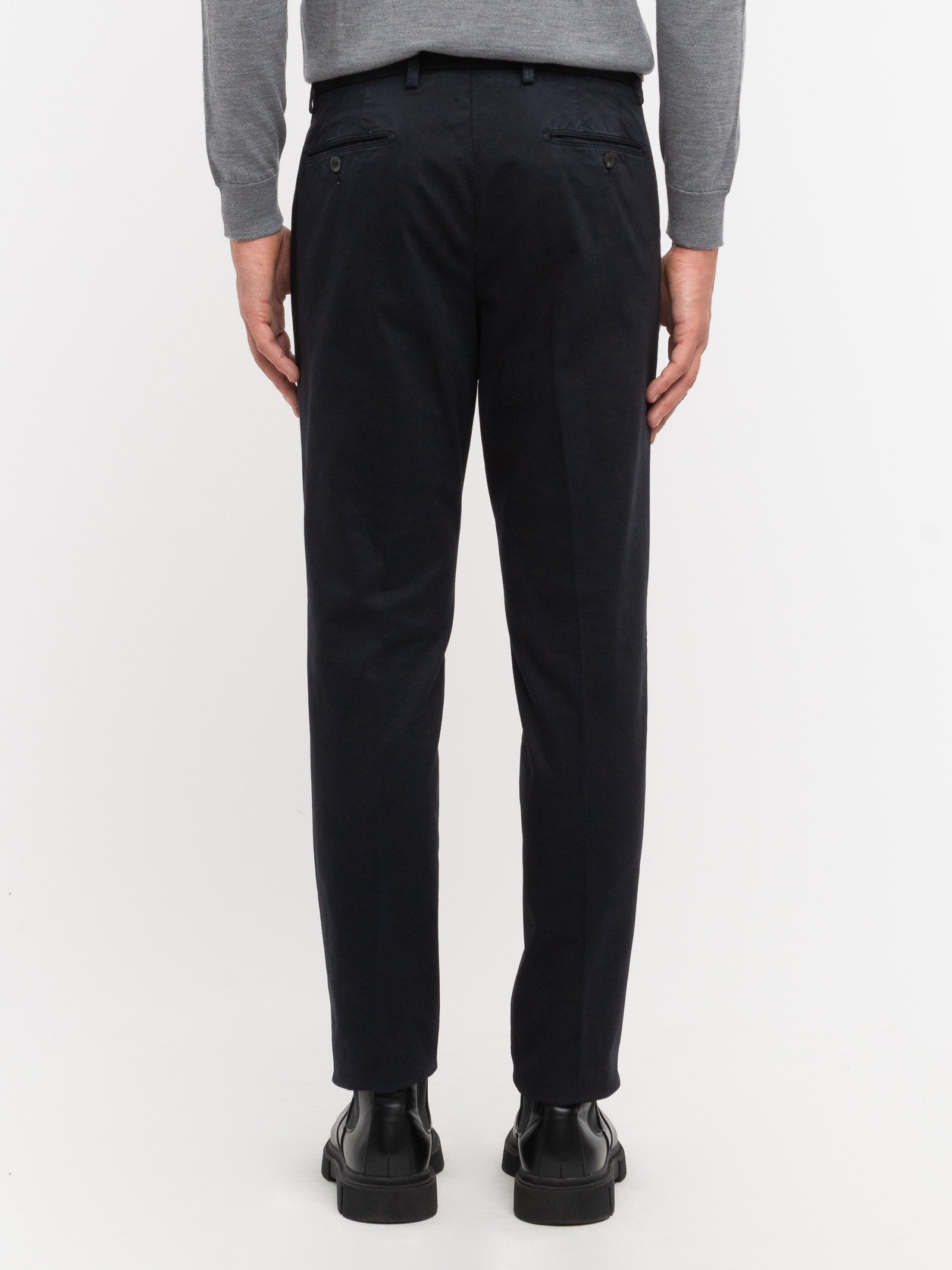 Pantalone slim gabardina di cotone stretch 44 / BLU