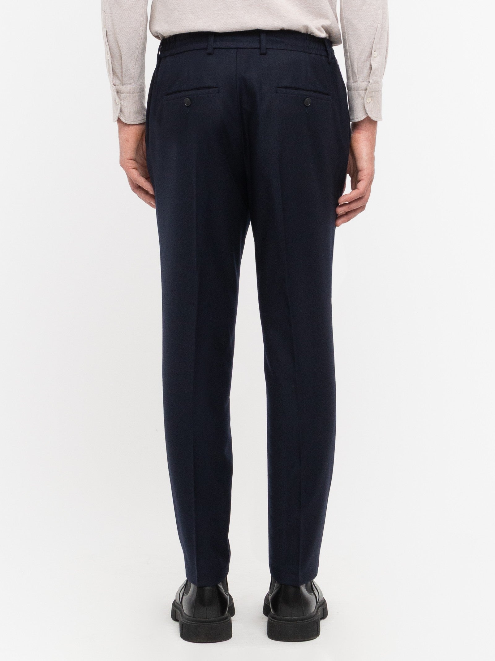 Pantalone jogging flanella di lana stretch 44 / BLU