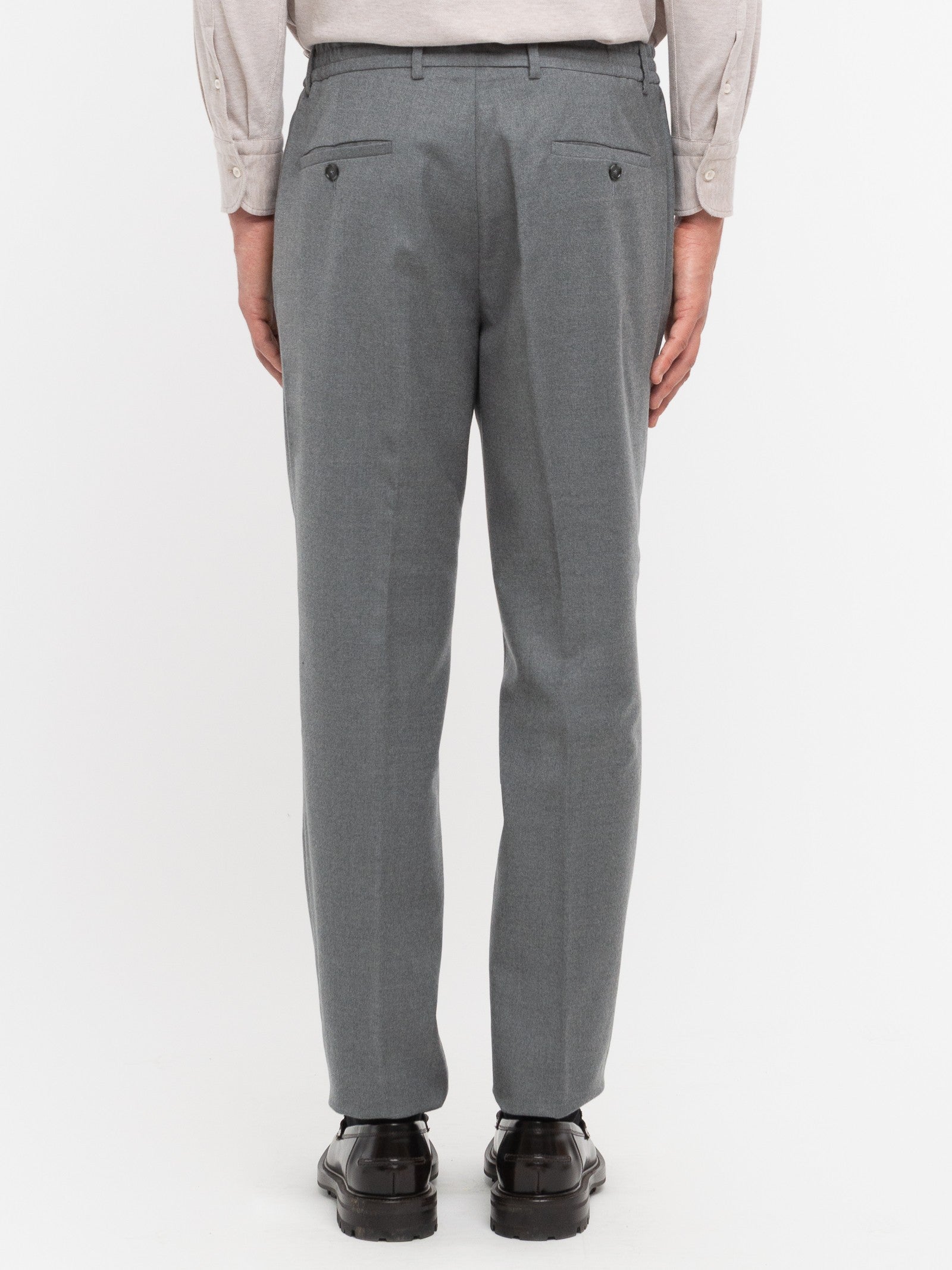Pantalone jogging flanella di lana stretch 44 / GRIGIO