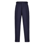 Pantalone pinces flanella di lana stretch 44 / BLU