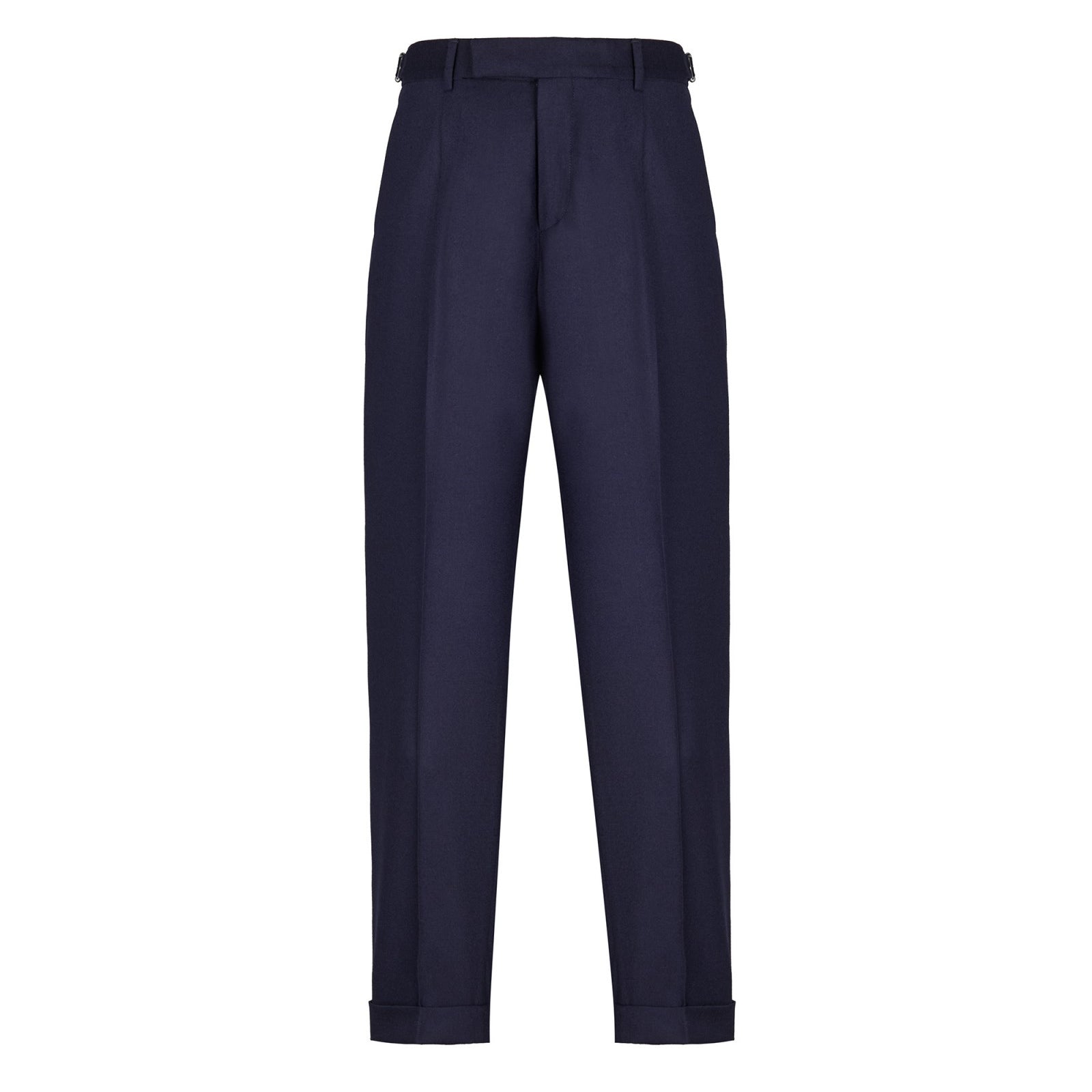 Pantalone pinces flanella di lana stretch 44 / BLU