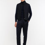 Pantalone pinces flanella di lana stretch 44 / BLU