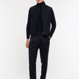 Pantalone pinces flanella di lana stretch 44 / BLU