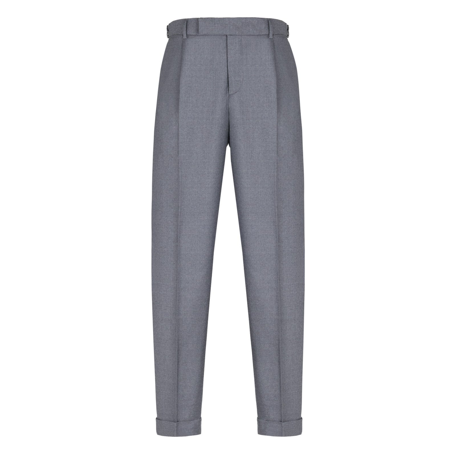Pantalone pinces flanella di lana stretch 44 / GRIGIO
