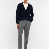 Pantalone pinces flanella di lana stretch 44 / GRIGIO