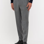 Pantalone pinces flanella di lana stretch 44 / GRIGIO
