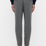 Pantalone pinces flanella di lana stretch 44 / GRIGIO