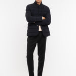 Pantalone pinces flanella di lana stretch 44 / NERO