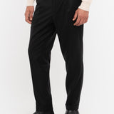 Pantalone pinces flanella di lana stretch 44 / NERO