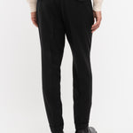 Pantalone pinces flanella di lana stretch 44 / NERO