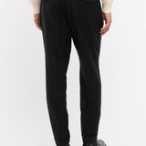 Pantalone pinces flanella di lana stretch 44 / NERO