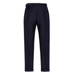 Pantalone doppia pinces flanella di lana stretch 44 / BLU