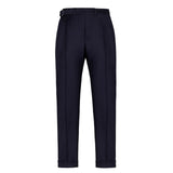 Pantalone doppia pinces flanella di lana stretch 44 / BLU