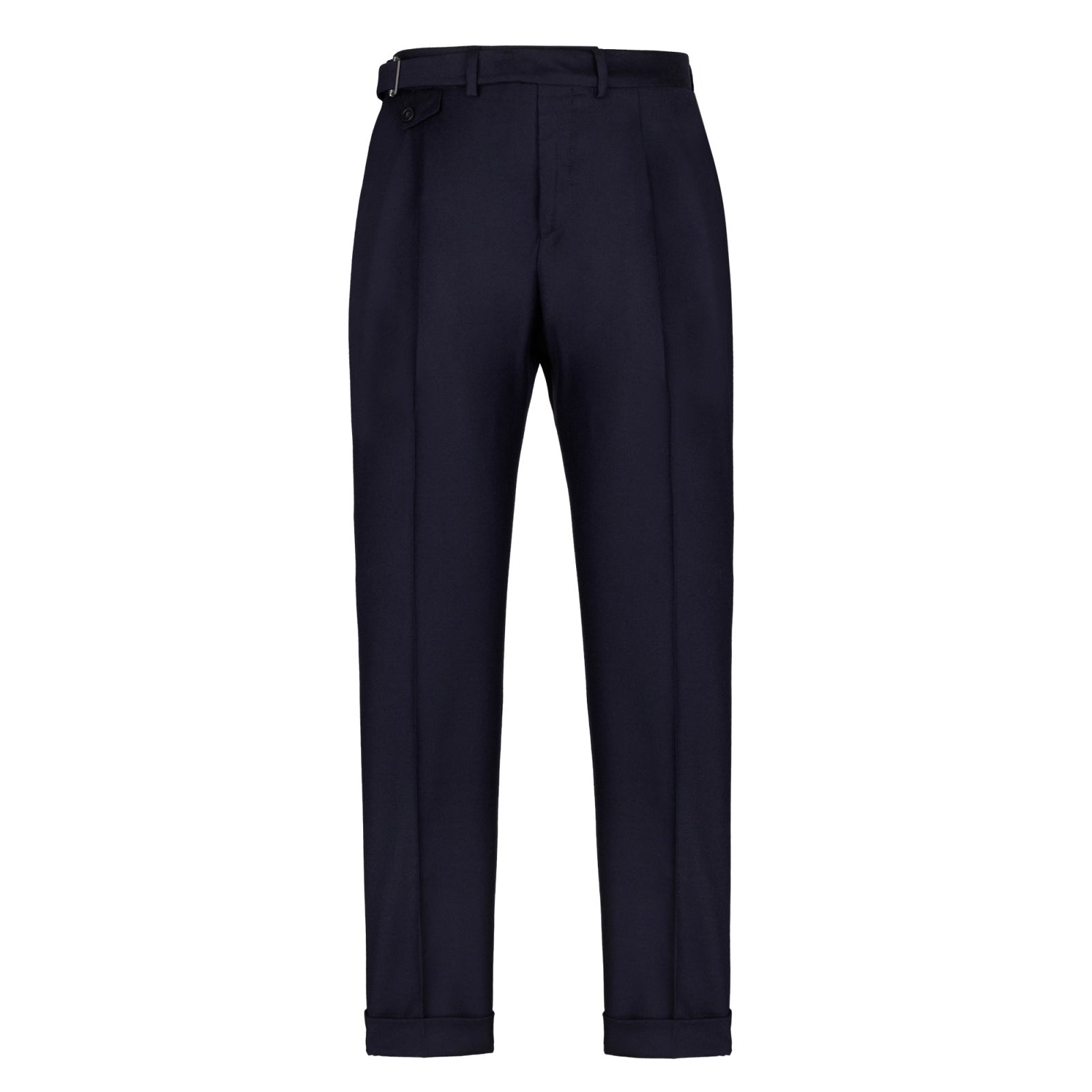 Pantalone doppia pinces flanella di lana stretch 44 / BLU