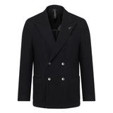 Giacca doppiopetto in flanella misto lana stretch 44 / NERO