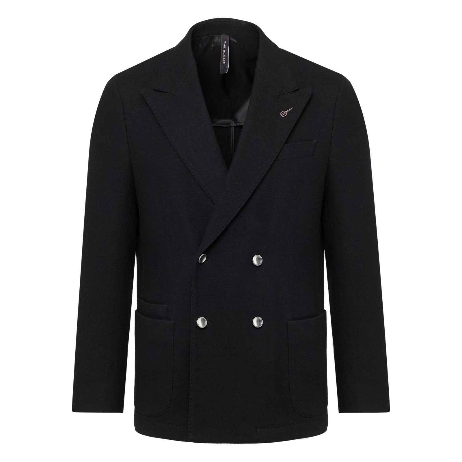 Giacca doppiopetto in flanella misto lana stretch 44 / NERO