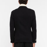 Giacca doppiopetto in flanella misto lana stretch 44 / NERO