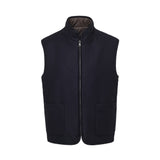 Gilet reversibile panno leggero misto lana 44 / BLU