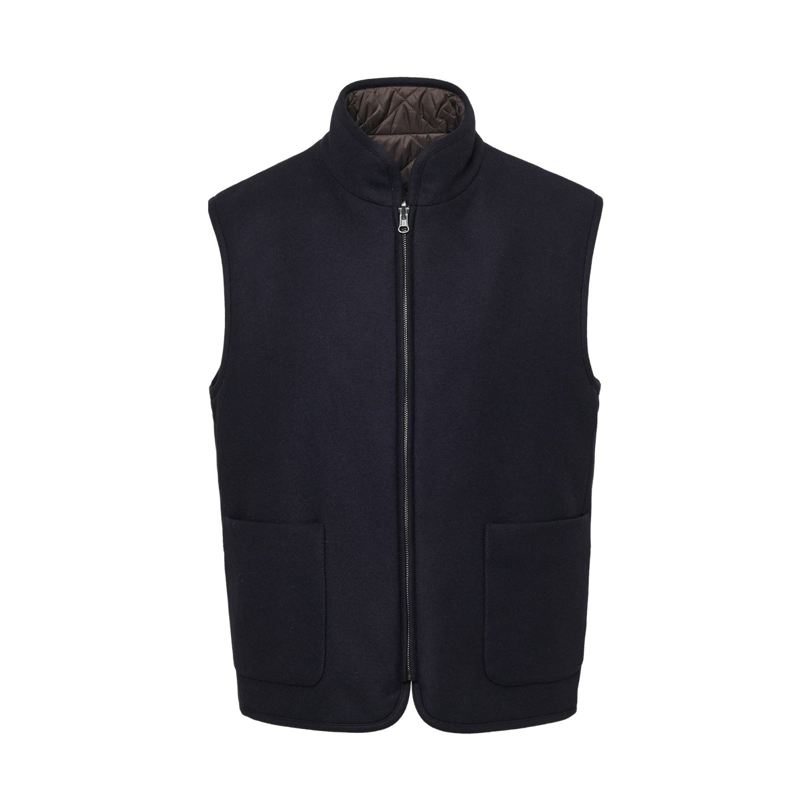 Gilet reversibile panno leggero misto lana 44 / BLU