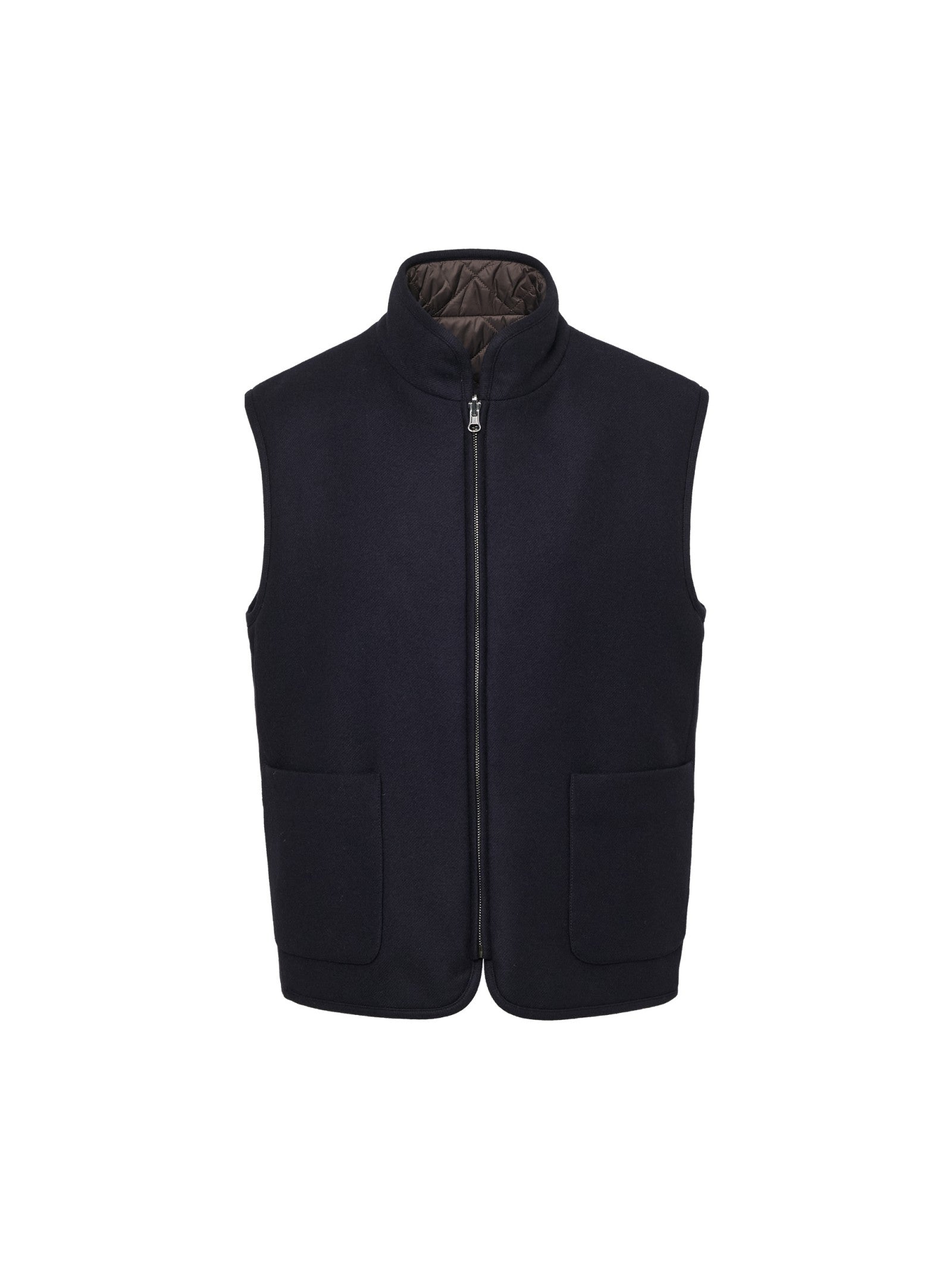 Gilet reversibile panno leggero misto lana 44 / BLU