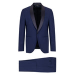 Abito slim fresco di lana stretch 44 / BLU