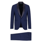 Abito slim fresco di lana stretch 44 / BLU