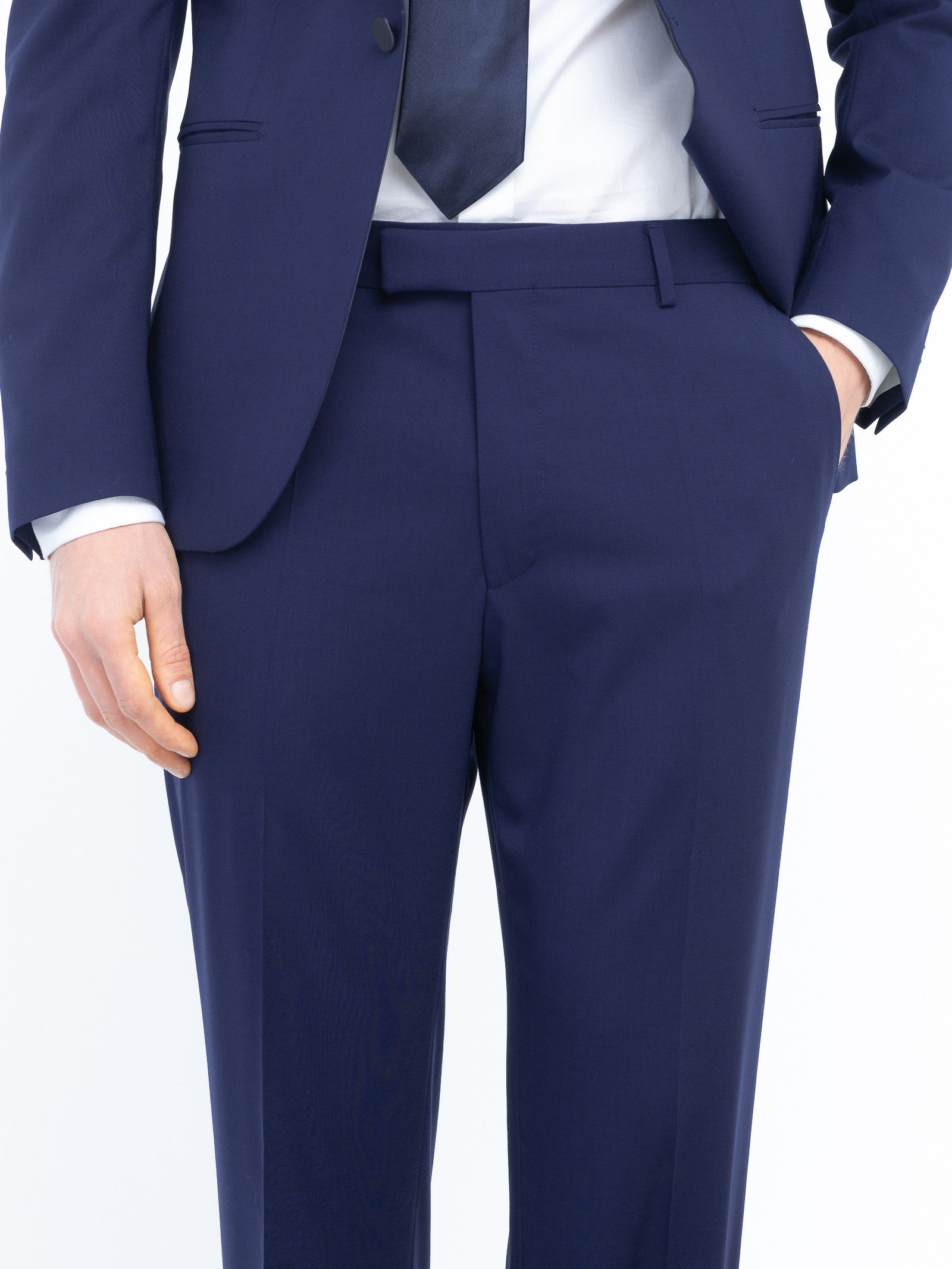 Abito slim fresco di lana stretch 44 / BLU