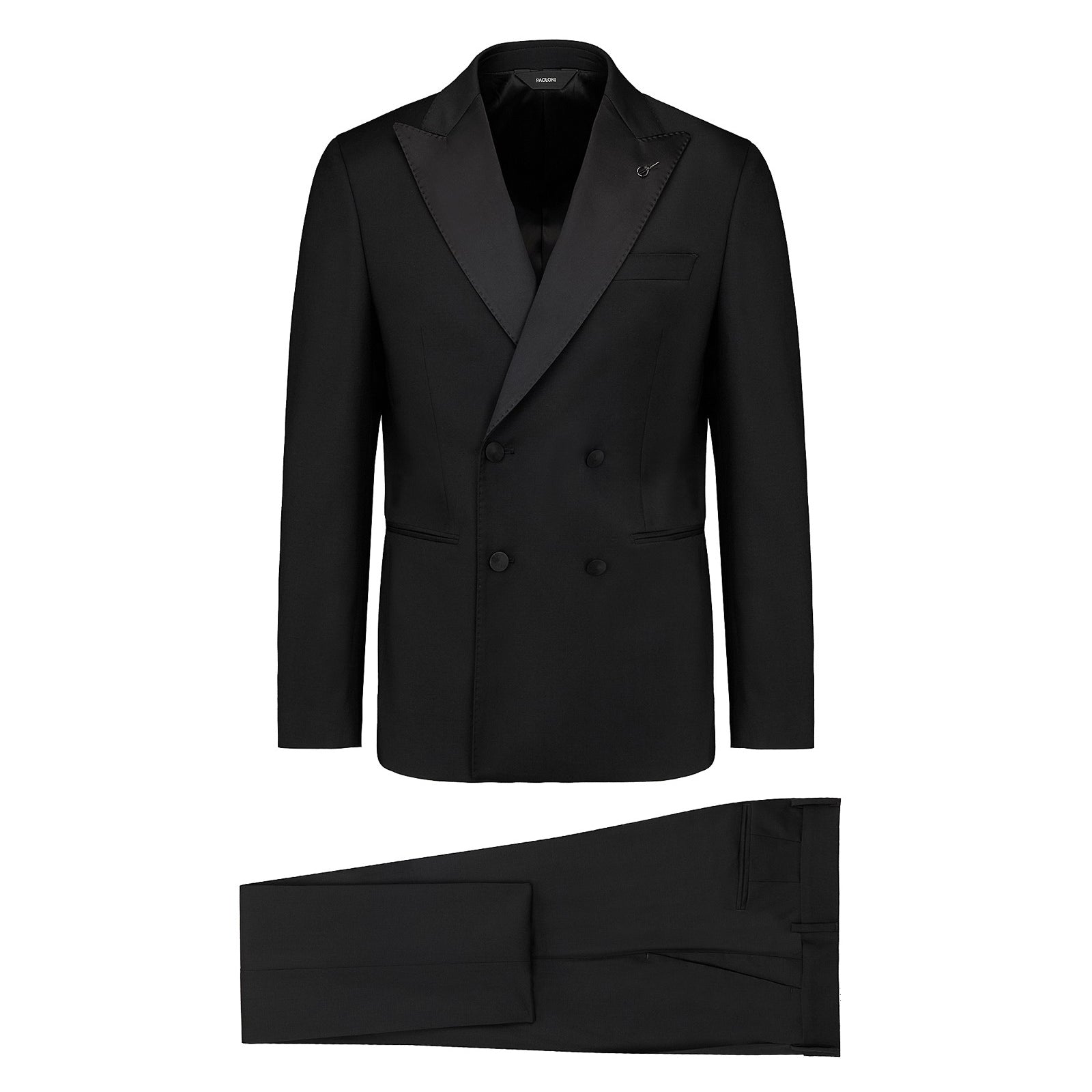 Abito doppiopetto fresco di lana stretch 44 / NERO