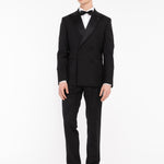 Abito doppiopetto fresco di lana stretch 44 / NERO