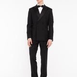 Abito doppiopetto fresco di lana stretch 44 / NERO