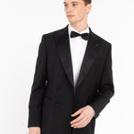 Abito doppiopetto fresco di lana stretch 44 / NERO