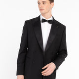 Abito doppiopetto fresco di lana stretch 44 / NERO