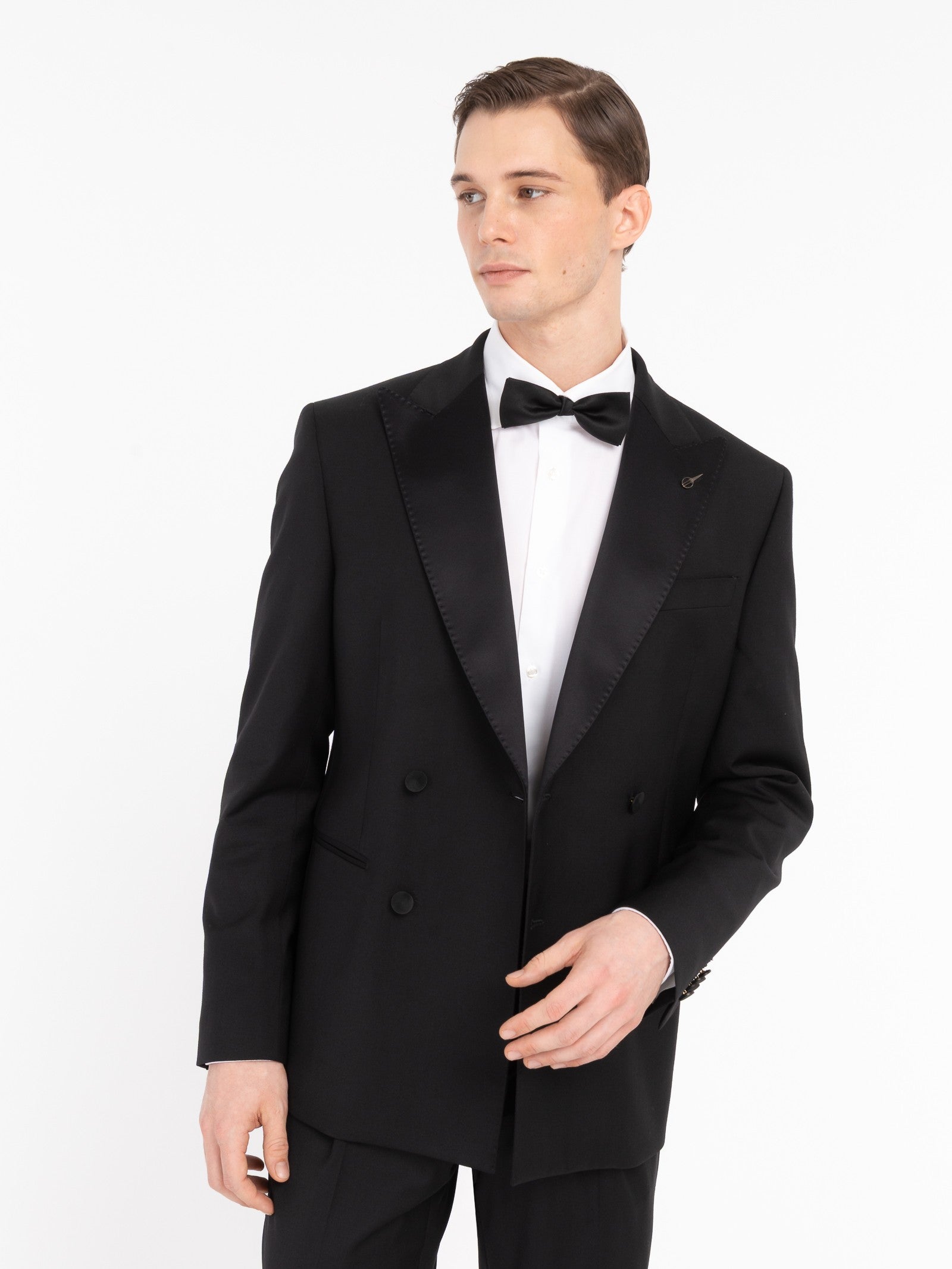 Abito doppiopetto fresco di lana stretch 44 / NERO