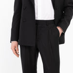 Abito doppiopetto fresco di lana stretch 44 / NERO