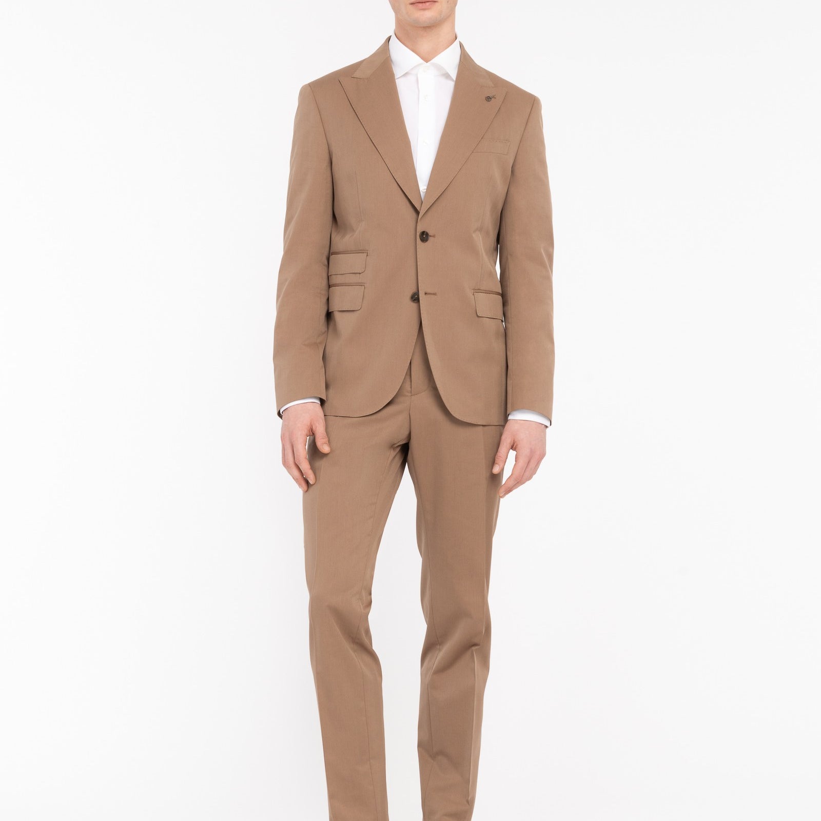 Abito solaro tono su tono lana cotone 44 / MARRONE