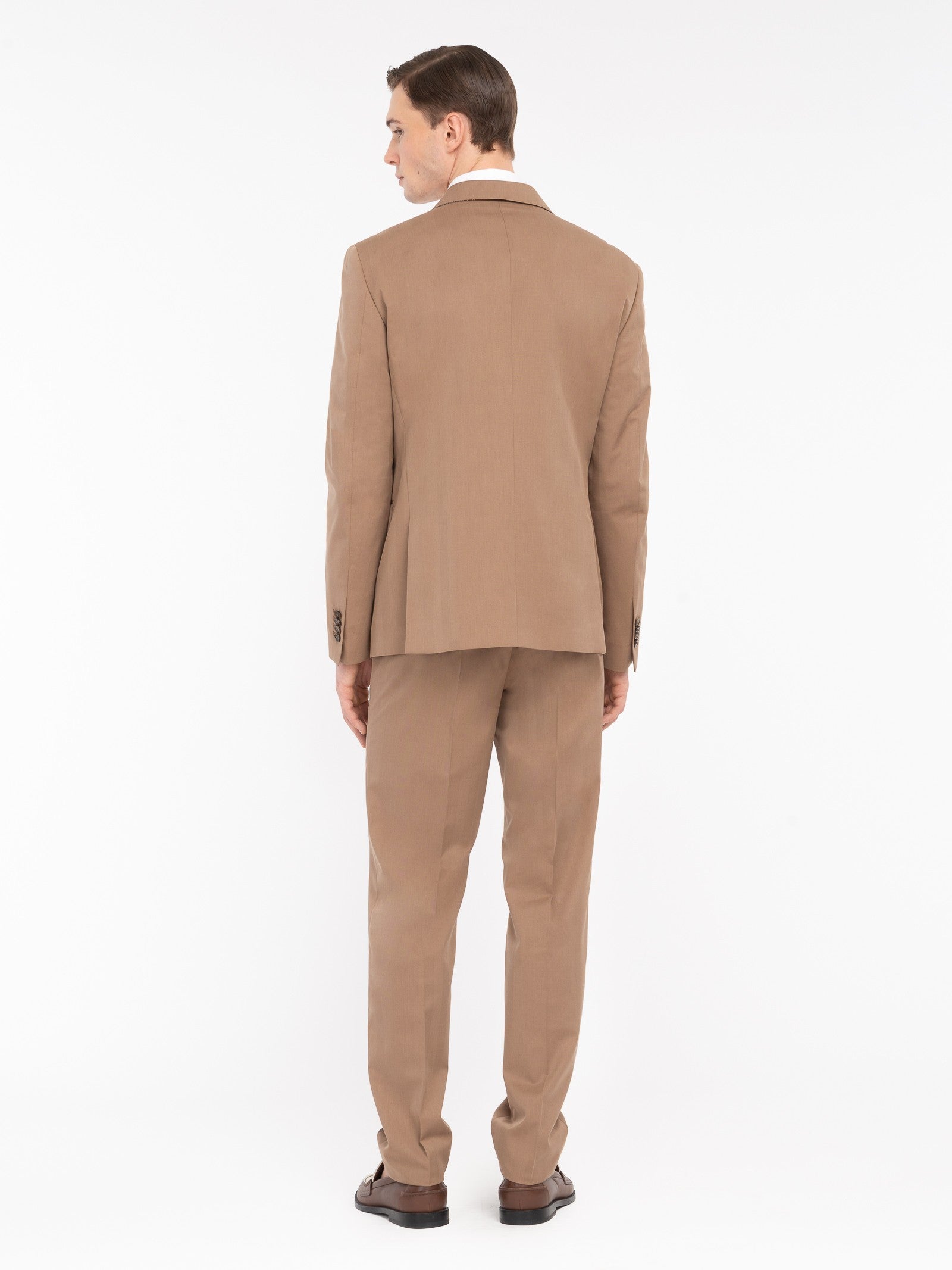 Abito solaro tono su tono lana cotone 44 / MARRONE