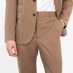 Abito solaro tono su tono lana cotone 44 / MARRONE