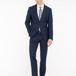 Abito Micro texture lana vergine super 100`s 44 / BLU