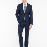 Abito Micro texture lana vergine super 100`s 44 / BLU