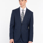 Abito Micro texture lana vergine super 100`s 44 / BLU