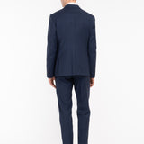 Abito Micro texture lana vergine super 100`s 44 / BLU